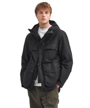 Men's Barbour Re-Engineered Durham Waxed Jacket - Black