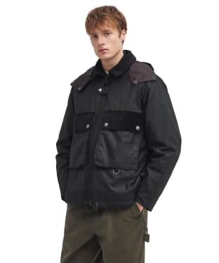 Men's Barbour Re-Engineered Spey Waxed Jacket - Black