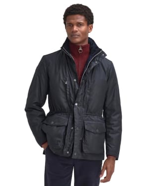 Men's Barbour Falstone Waxed Jacket - Navy