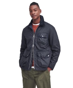 Men's Barbour Angler Waxed Jacket - Navy