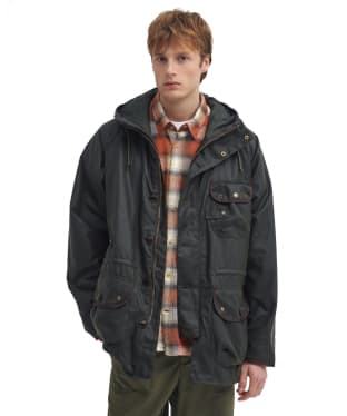 Men's Barbour Field Waxed Parka - Fern