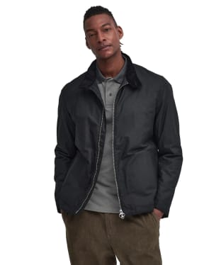 Men's Barbour Barns Waxed Jacket - Black