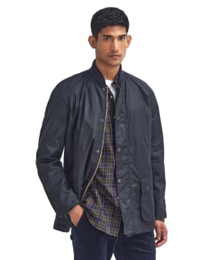 Men's Barbour Sports Neck Ashby Waxed Jacket - Navy