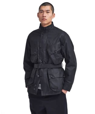 Men's Barbour International Reflective A7 Waxed Jacket - Black