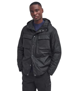 Men's Barbour International Longwell Waxed Jacket - Black