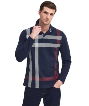 Men's Barbour Blaine Tailored Long Sleeve Polo Shirt - Dark Navy