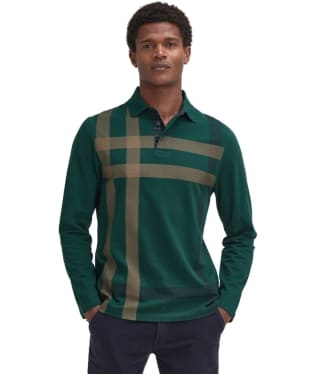 Men's Barbour Blaine Tailored Long Sleeve Polo Shirt - Seaweed