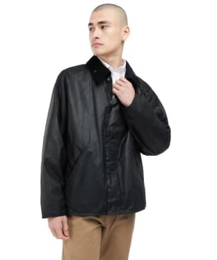 Men's Barbour Oversized Transport Waxed Jacket - Black