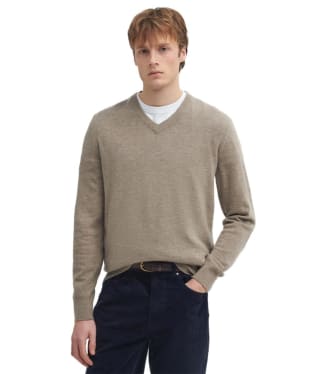 Men's Barbour Marlow V-Neck Sweater - Stone