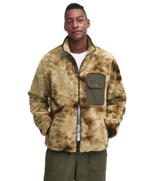 Men's Barbour Moor Tie Dye Fleece Jacket - Khaki Print