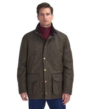 Men's Barbour Hereford Tweed Wool Jacket - Olive