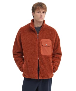 Men's Barbour Moor Fleece Jacket - Dark Ginger