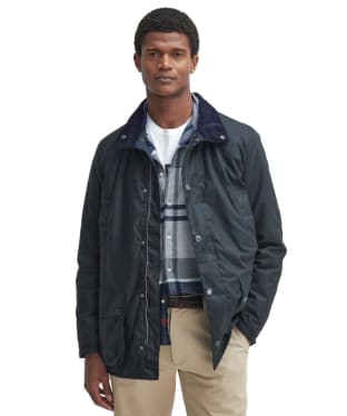 Men's Barbour Beaufort Waxed Mac - Navy