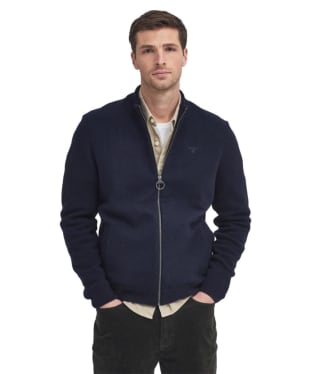 Men's Barbour Balwen Zip Through Knitted Jumper - Sapphire Navy