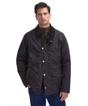 Men's Barbour Stratford Tattersall Waxed Jacket - Rustic