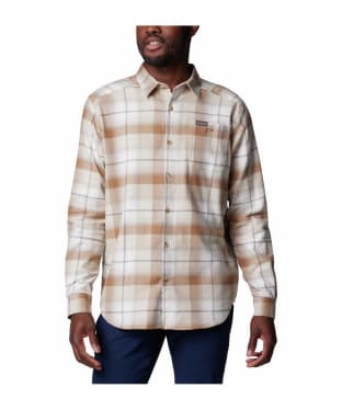 Men's Columbia Cornell Woods Flannel Long Sleeve Shirt - Dark Stone / Tartan