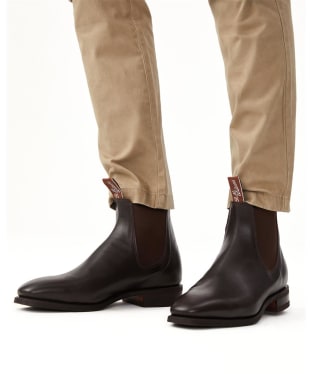 Men's R.M. Williams Comfort Craftsman Boots, Kangaroo Leather, Comfort Rubber Sole, H (Wide) Fit - Chestnut