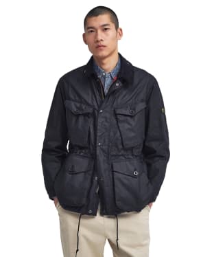 Men's Barbour International Boyer Waxed Jacket - Black