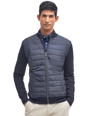 Men's Barbour Carn Baffle Zip Thru Quilted Sweater - Navy