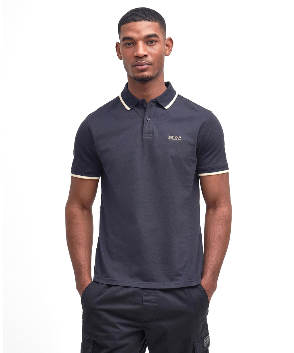 Men's Barbour International Rider Tipped Polo - Dark Navy