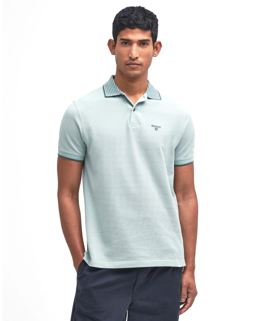 Men's Barbour Denwick Polo Shirt - Blue Chalk