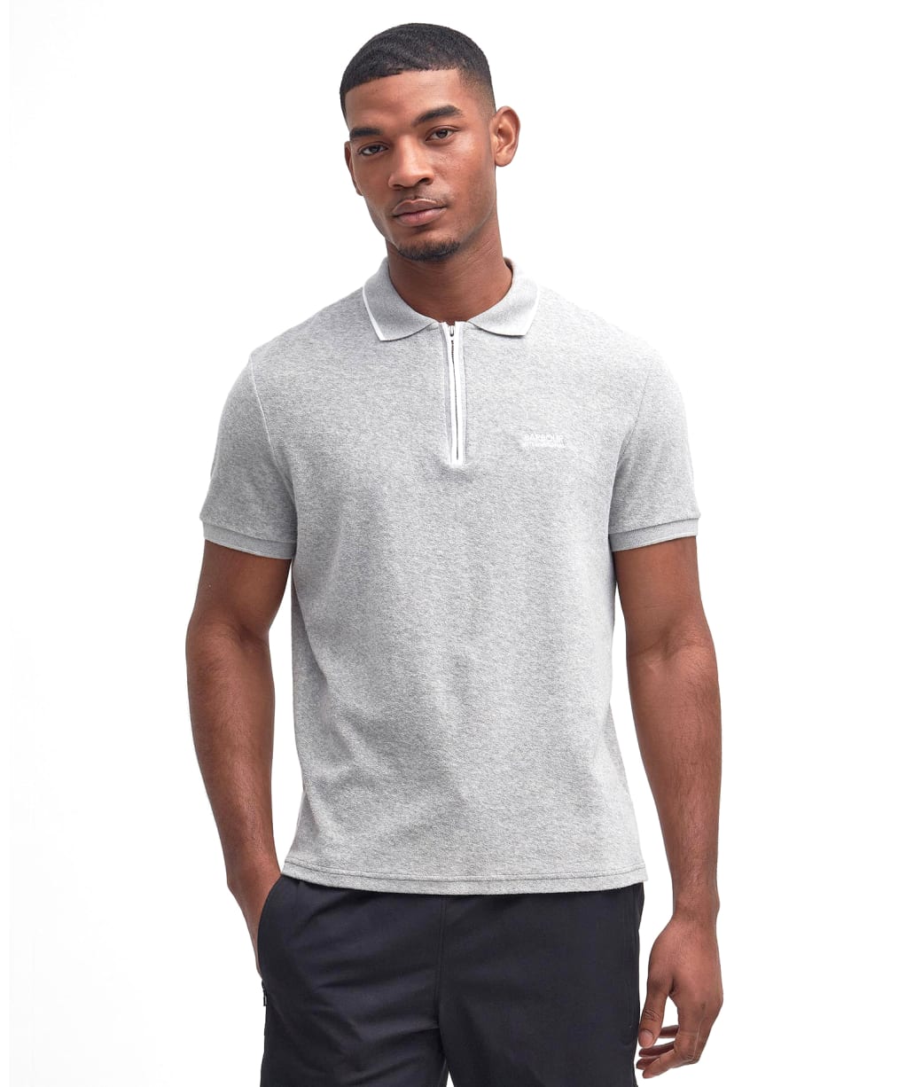 Men's Barbour International Wilton Terry Polo Shirt - Grey Marl