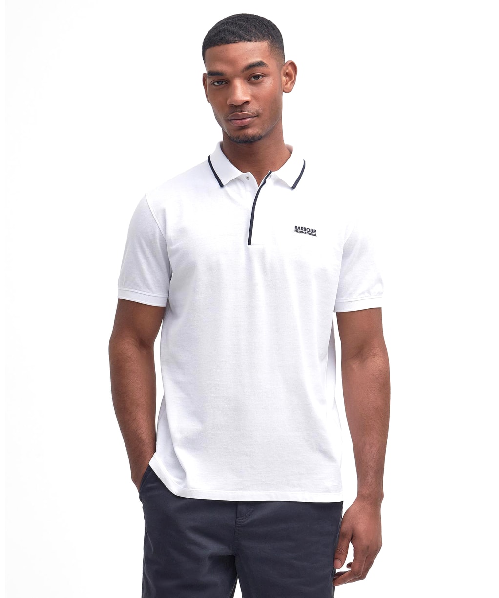 Men's Barbour International Daytona Tipped Polo Shirt - White