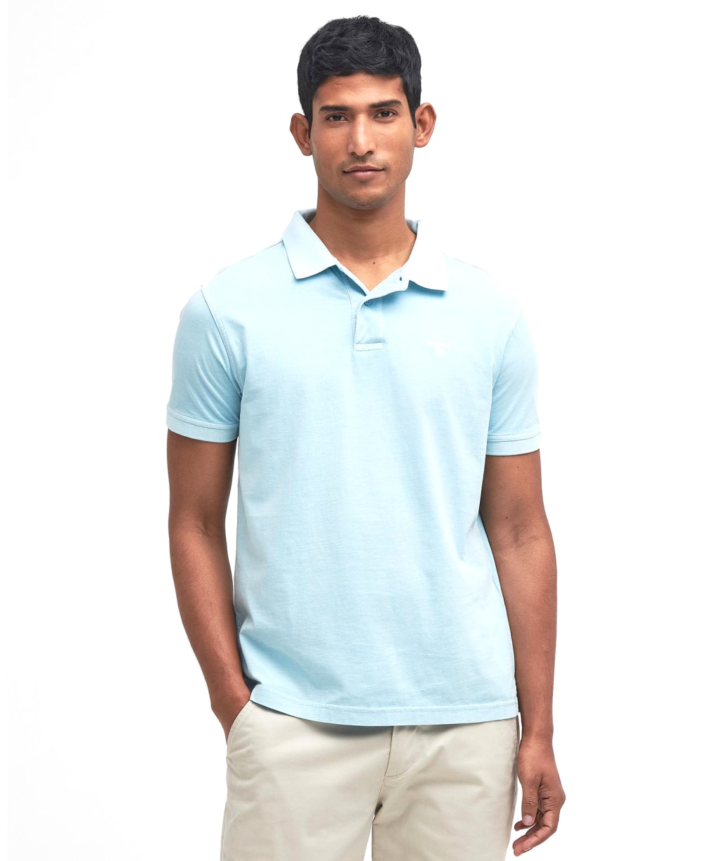 Men's Barbour Terra Dye Polo Shirt - Sky
