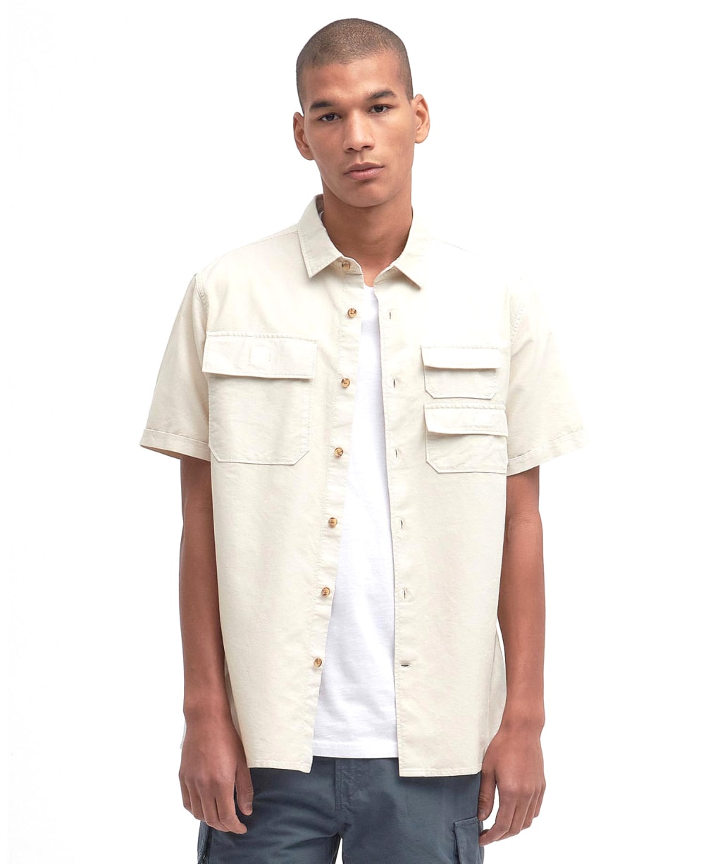 Men's Barbour Catterick Regular Short Sleeve Oxford Shirt - Rainy Day
