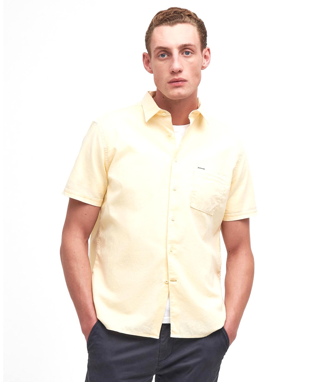 Men's Barbour Terra Dye Regular Short Sleeve Summer Shirt - Yellow Haze