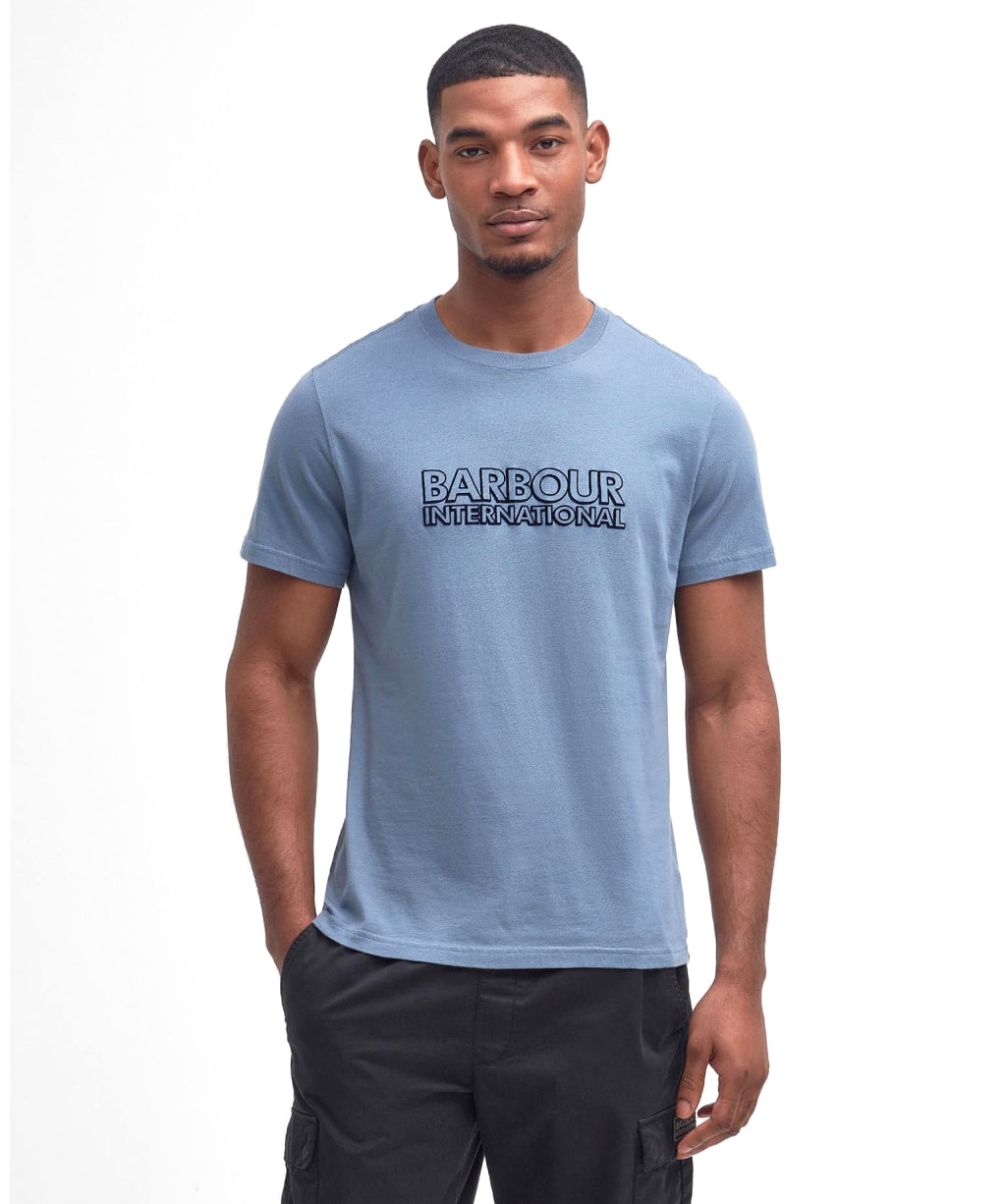 Men's Barbour International Hardy Graphic T-Shirt - Dusty Blue