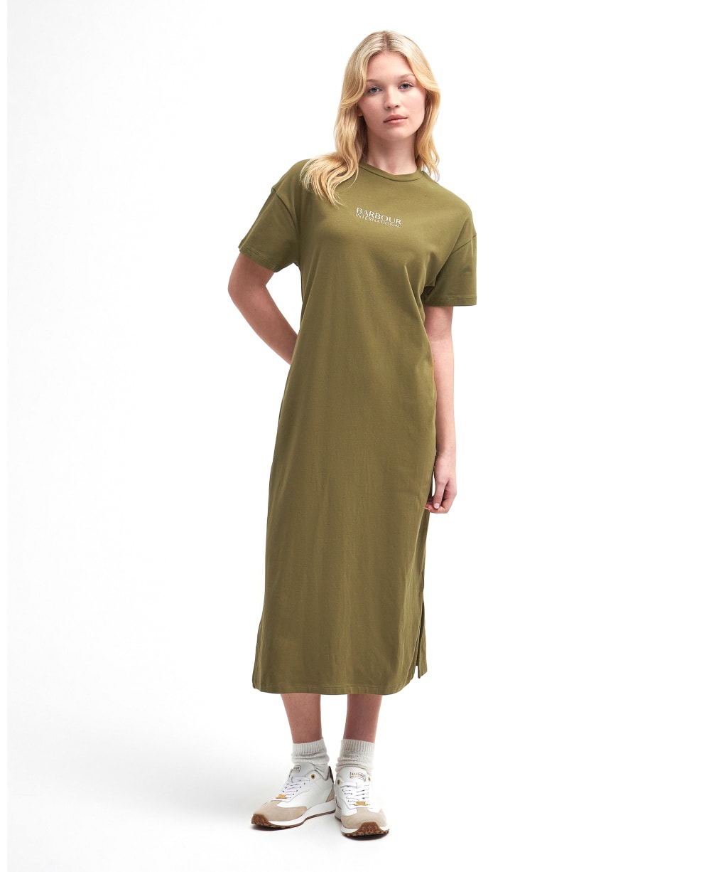 Women's Barbour International Sofia Midi Dress - Golden Khaki