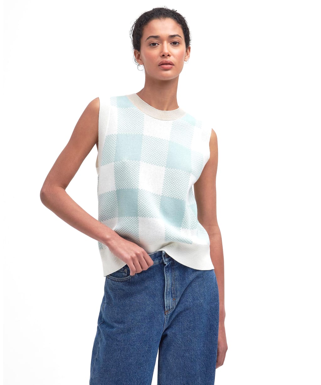 Women's Barbour Abigail Sleeveless Knitted Jumper - Blue Haze