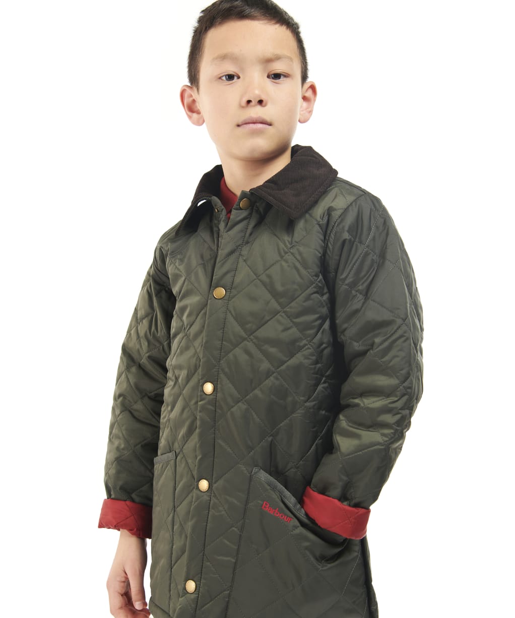 Boy's Barbour Liddesdale Quilted Jacket, 10-15yrs - Dark Olive