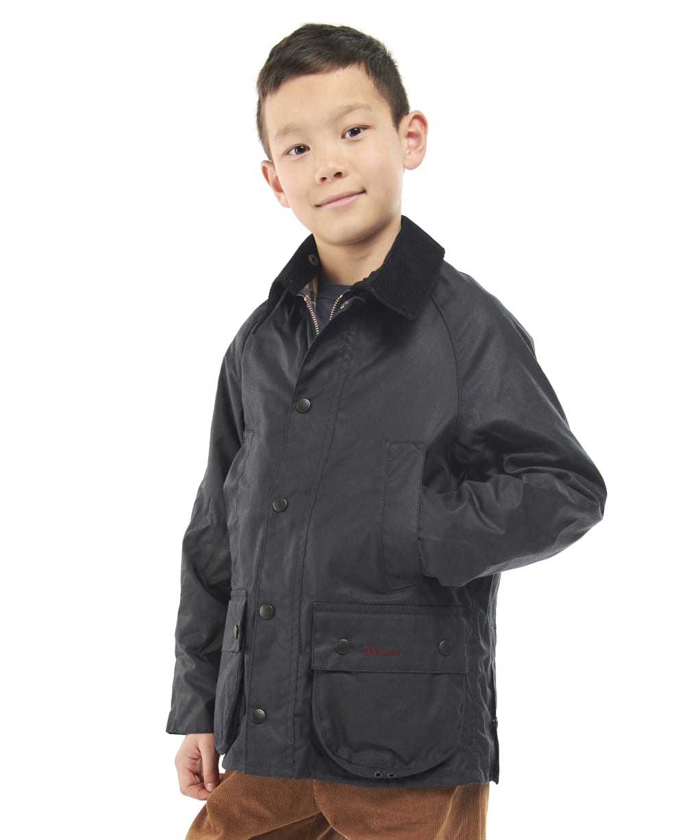 Boy's Barbour Classic Bedale Waxed Jacket, 2-9yrs - New Navy