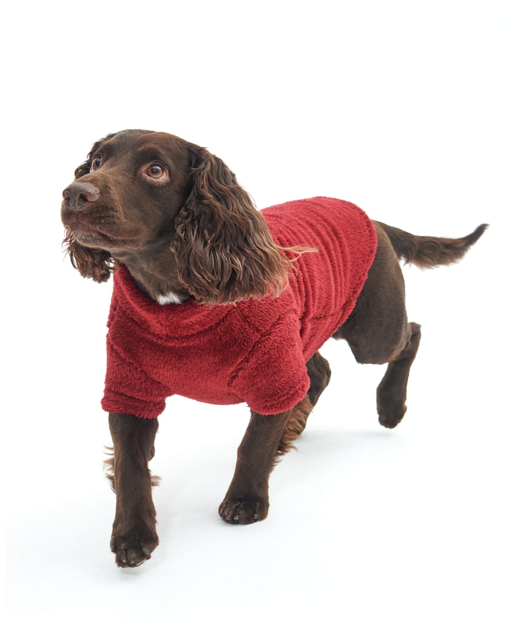 Barbour Teddy Fleece Dog Jumper - Red