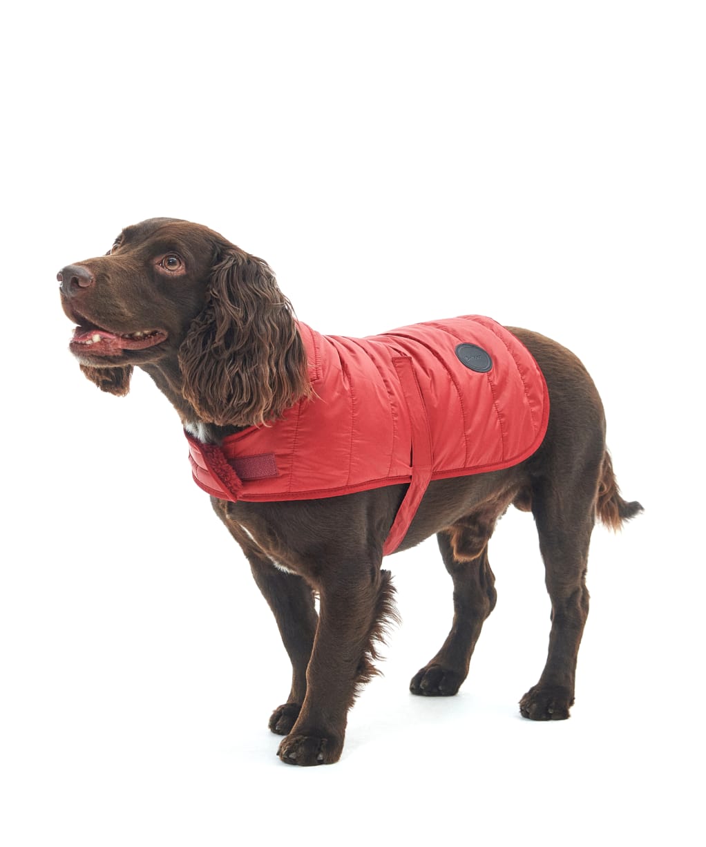 Barbour Baffle Quilted Dog Coat - Wine