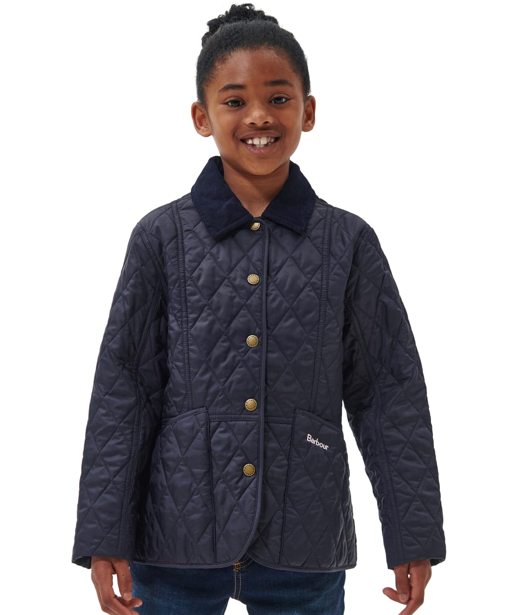 Girl's Barbour Summer Liddesdale Quilted Jacket, 2-9yrs - Navy / Gardenia