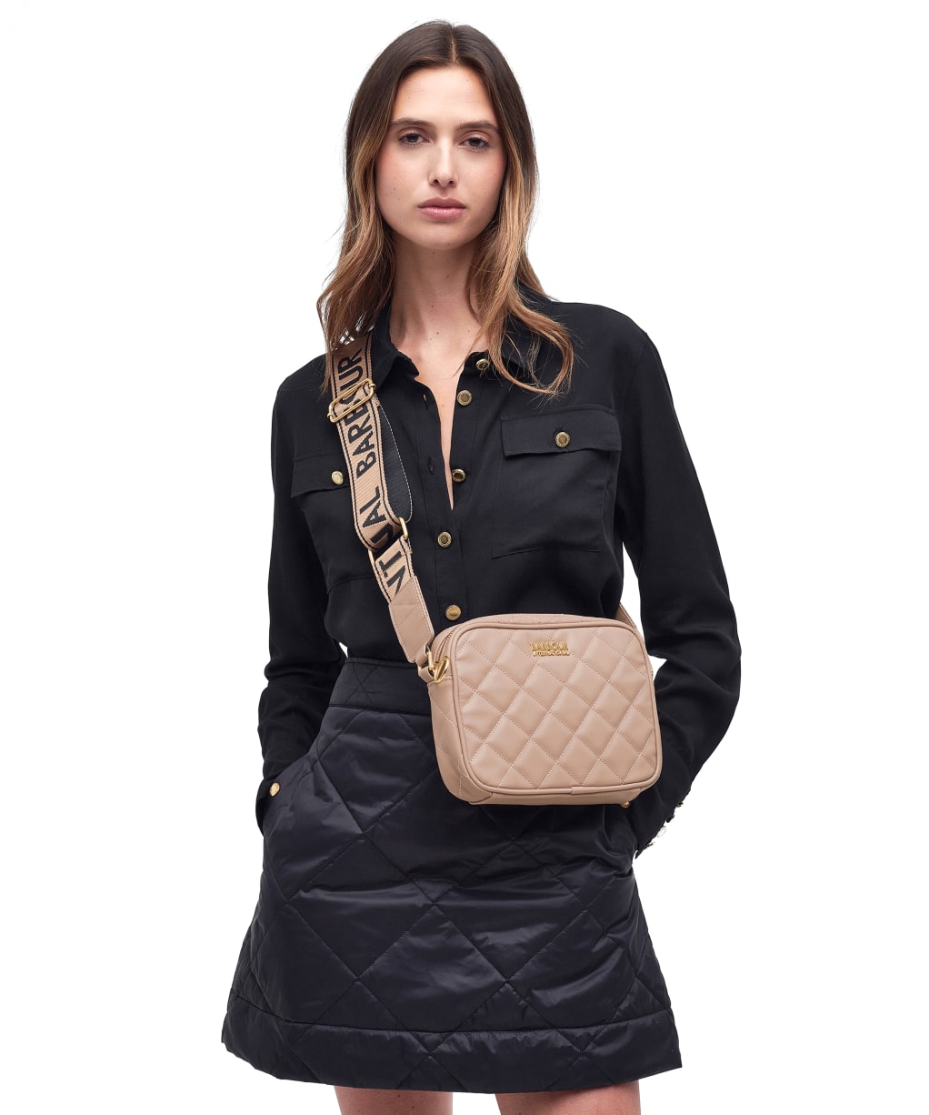 Women's Barbour International Quilted Sloane Crossbody Bag - Camel