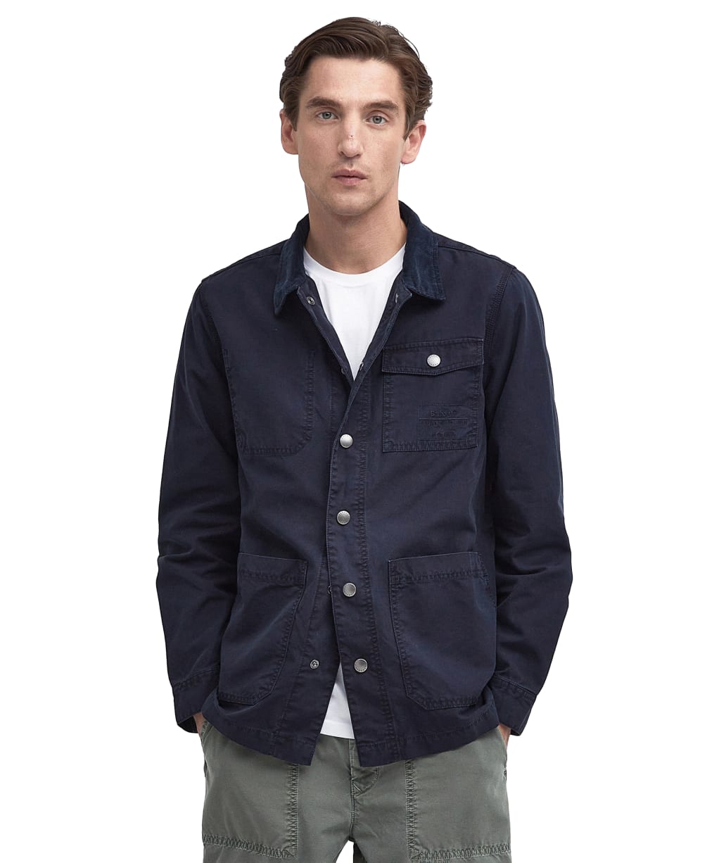 Men's Barbour Grindle Cotton Overshirt - Navy