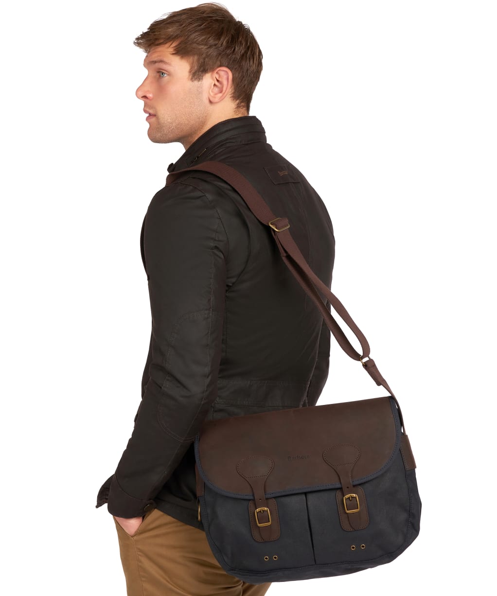 Barbour Wax and Leather Tarras Bag - Navy