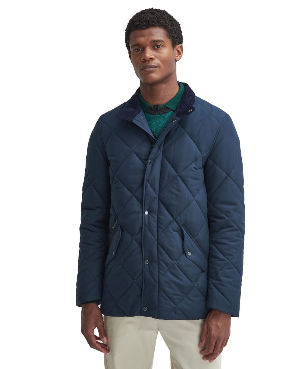 Men's Barbour Winter Chelsea Quilted Jacket - NAVY/GREENLOCH T