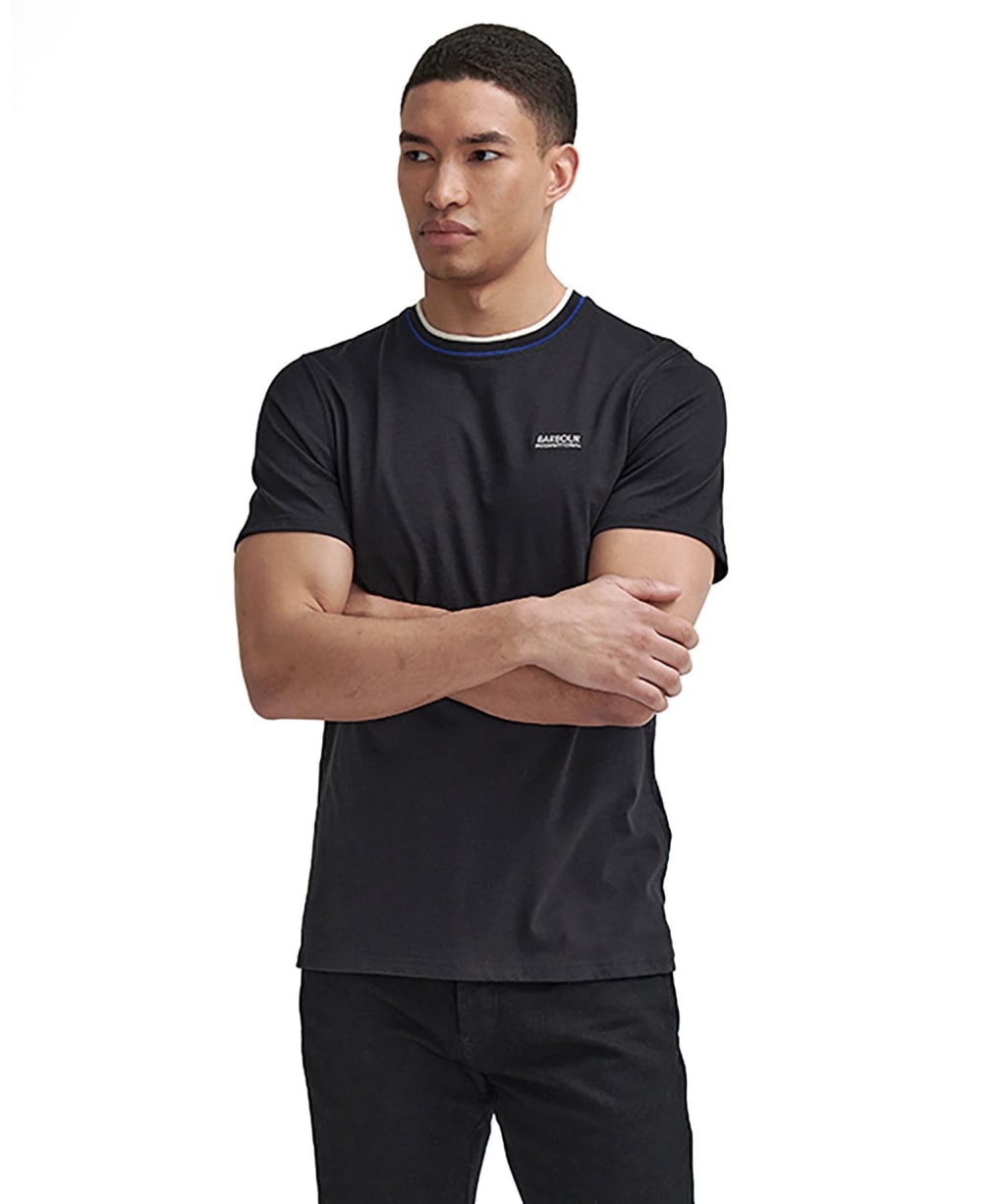 Men's Barbour International Buxton Tipped Cotton T-Shirt - New Black