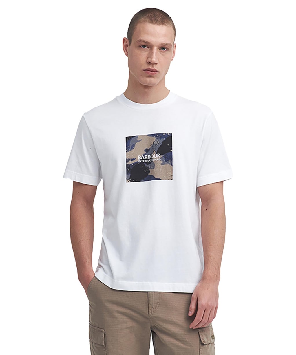 Camo Block Tee - White