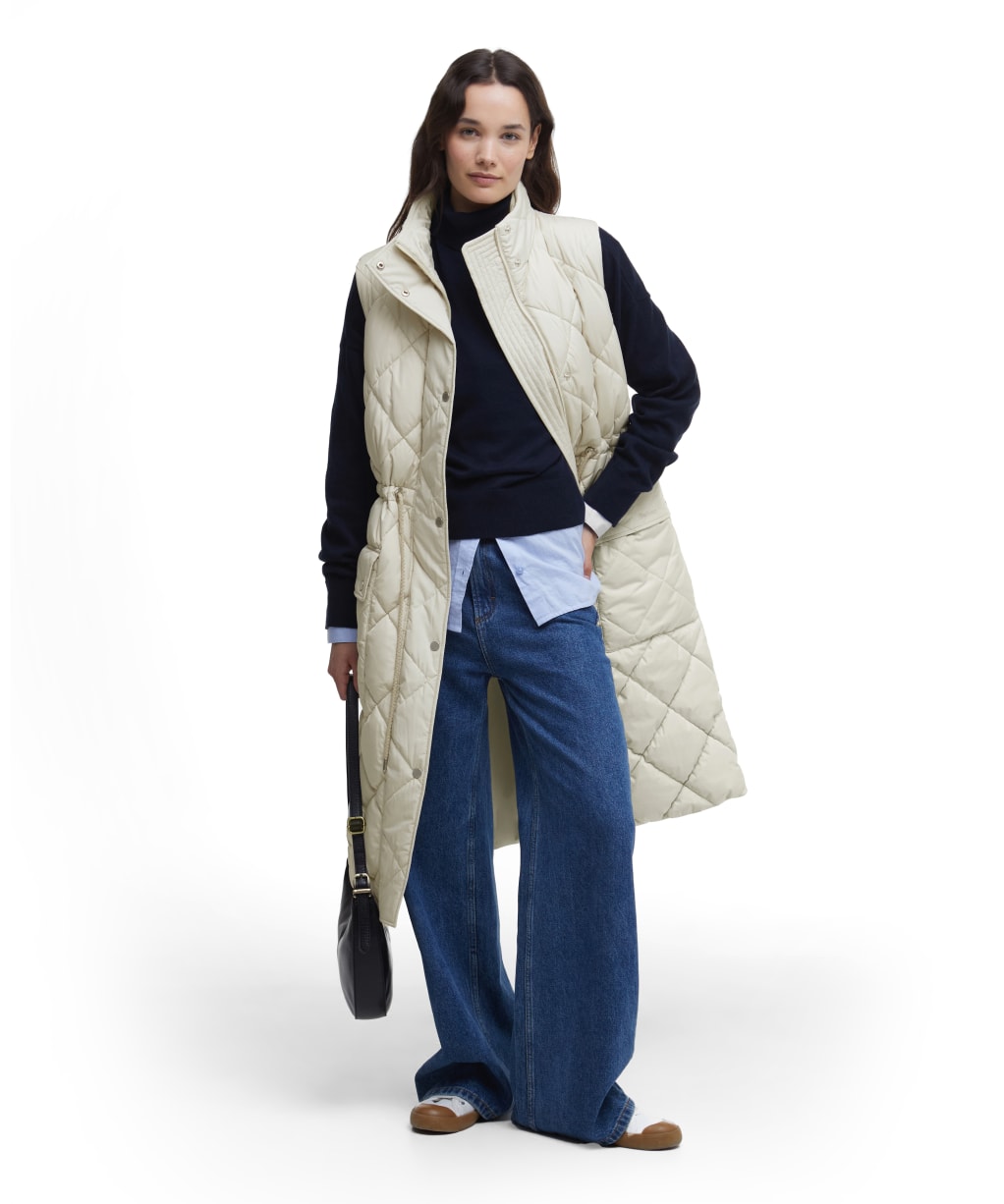 Rita Gilet - French Oak / Sky Dress Tartan