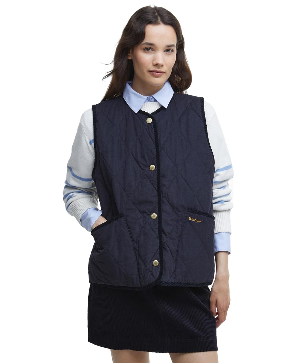 Cecily Gilet - Dark Navy / Sky Dress Tartan