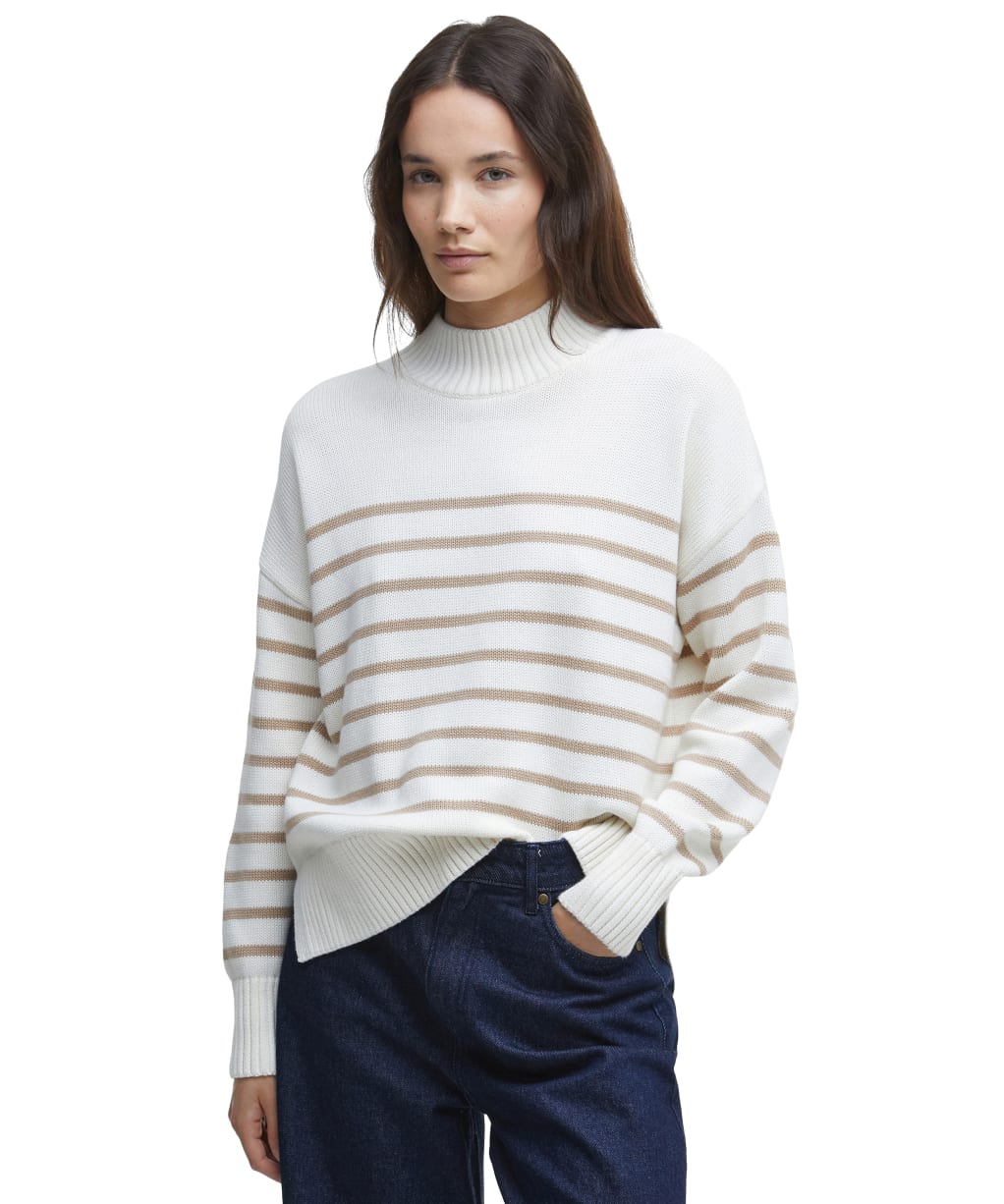 Women's Barbour Shelly Knit - CLOUD/CAMEL