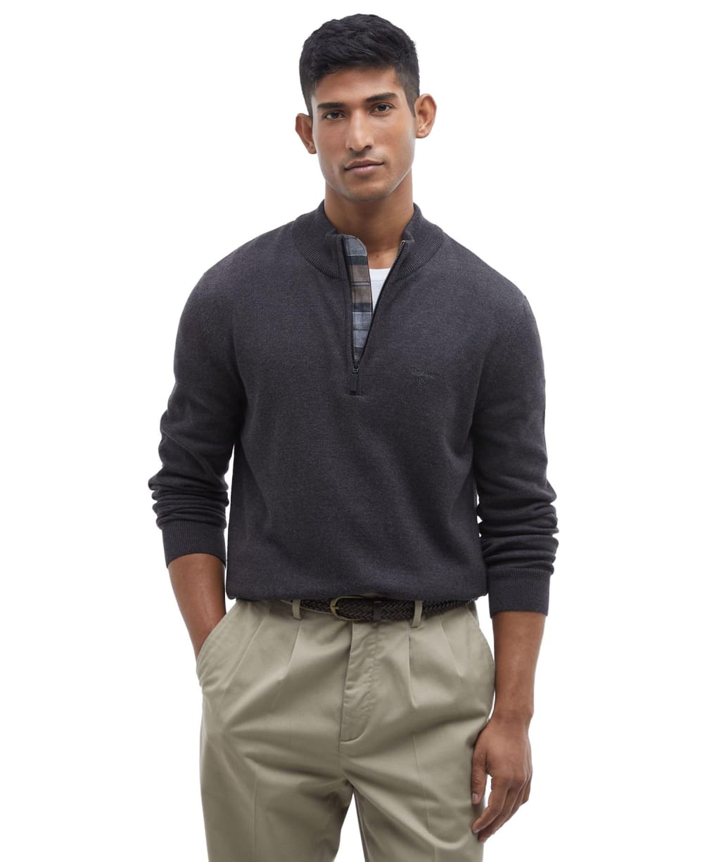 Men’s Barbour Avoch Half Zip Sweater - CHARCOAL MARL 2