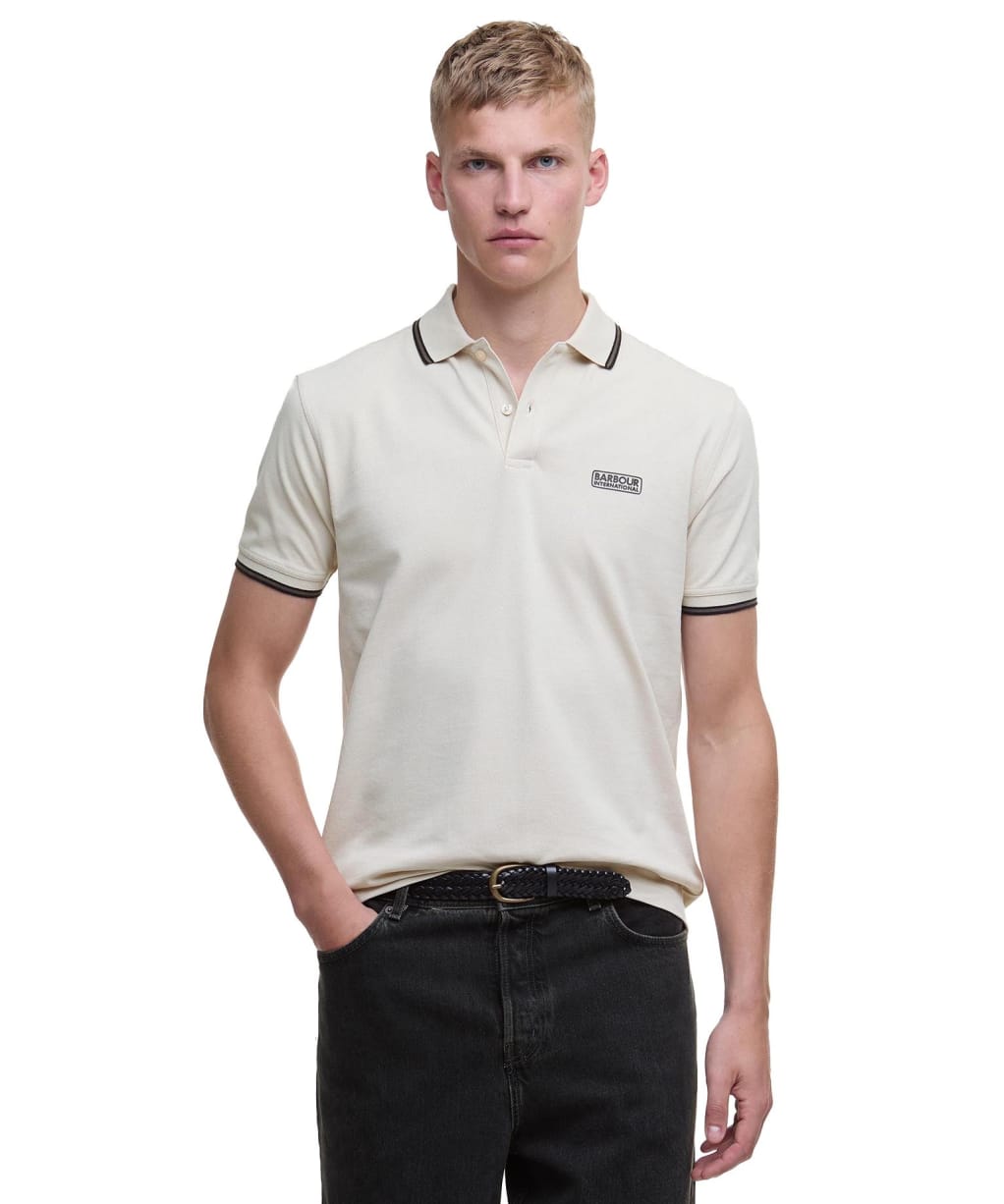 Men's Barbour International Evan Tipped Polo Shirt - Oyster Grey