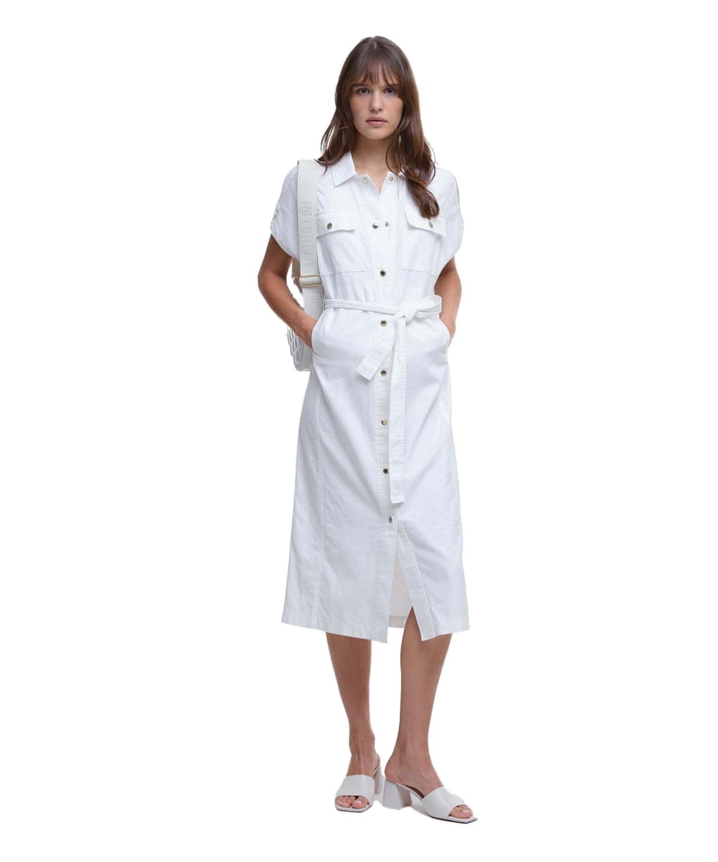 Women's Barbour International Harlow Midi Dress - White